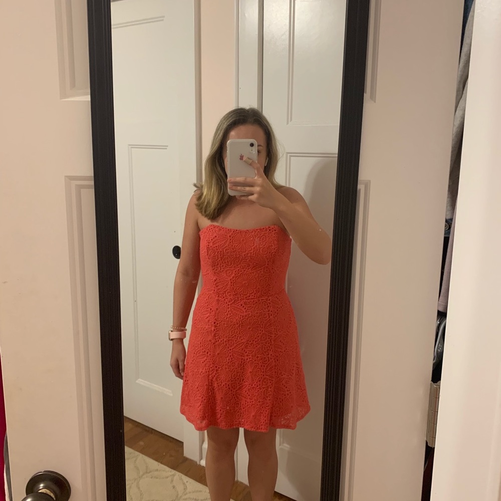 Lilly Pulitzer Vicki Island Coral Lace Dress